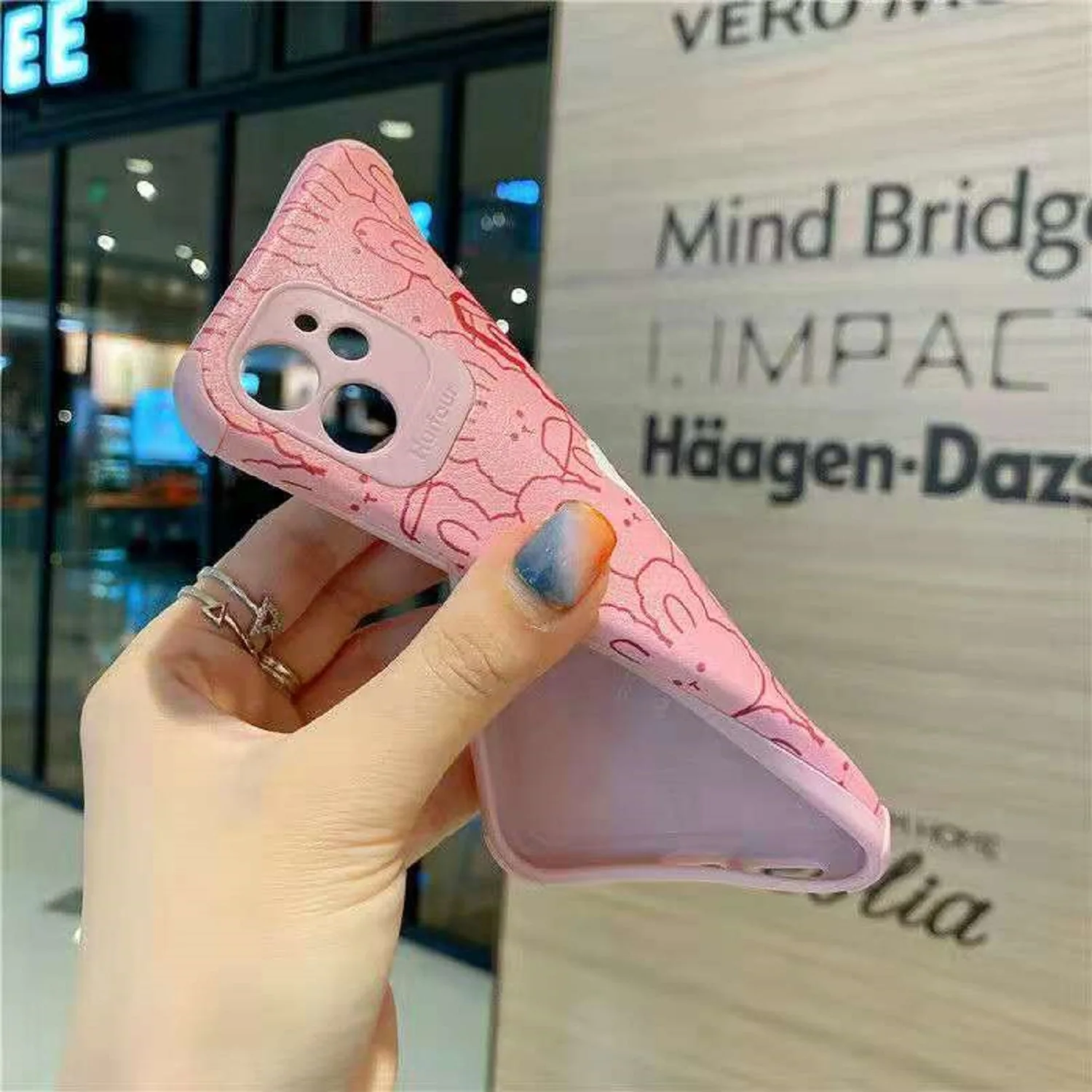 

Pink Rabbit Cute Phone Case For Huawei Nova20 30 40 Pro Liquid Silicone P20 30 40Pro All-inclusive Anti-fall Protective Cover
