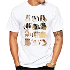 Мужская футболка с рисунком кошкисобаки в очках, забавная хипстерская Футболка с принтом морской свинки в очках, футболки с коротким рукавом
