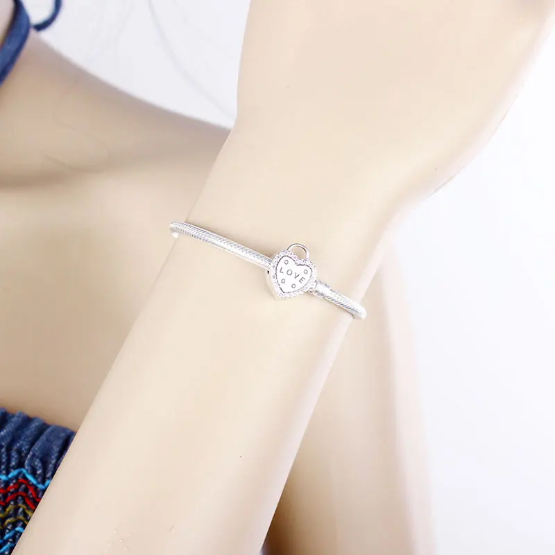 Женские серебряные часы в форме сердца розовые циркониевые бусины зажимы для