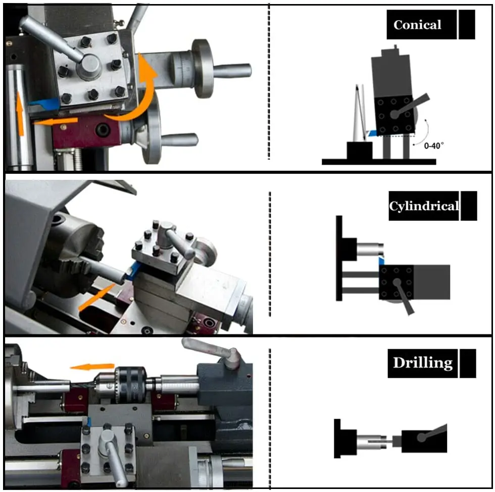 Металлический токарный станок WM210L/850 Вт бесщеточный двигатель со стальным