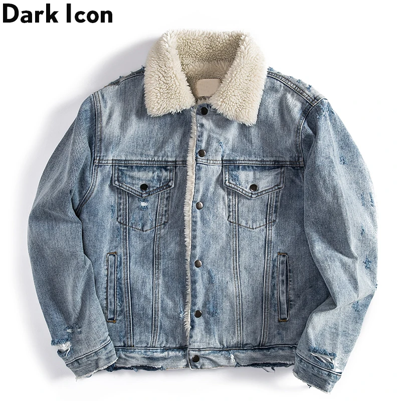 Мужские зимние джинсы Dark Icon Sherpa толстые уличные модные куртки парки|Мужские