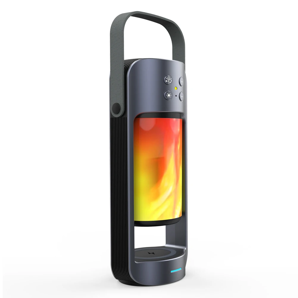 

Night Flicker Lights Wireless Speaker Portable Halloween LED Flame Light Bluetooth-compatible Loudspeaker Music Player