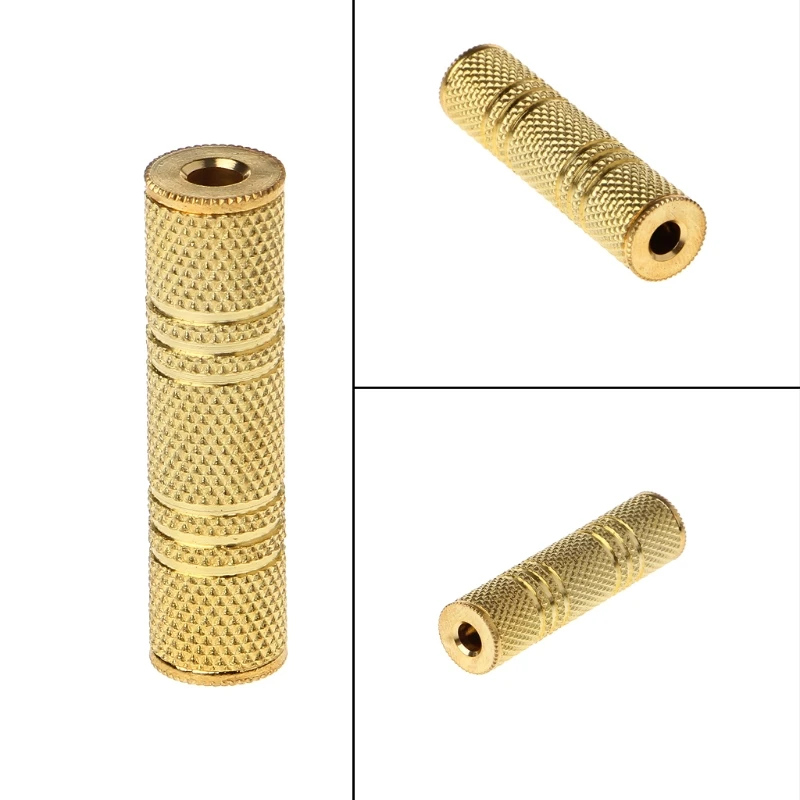 

Metal Stereo 3.5mm Female To Female 1/8" Jack Aux Audio Extender Converter Adapter