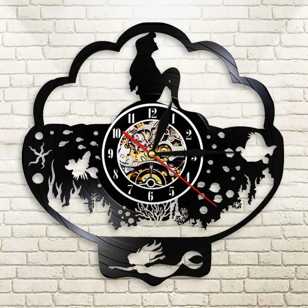 Настенные часы с изображением Русалочки сказочные украшения для подводной