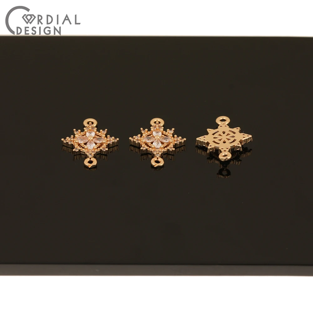 

Cordial Design 50Pcs 13*13MM Jewelry Accessories/DIY Connectors/Hand Made/Earring Making/CZ Charms/Jewelry Findings & Components