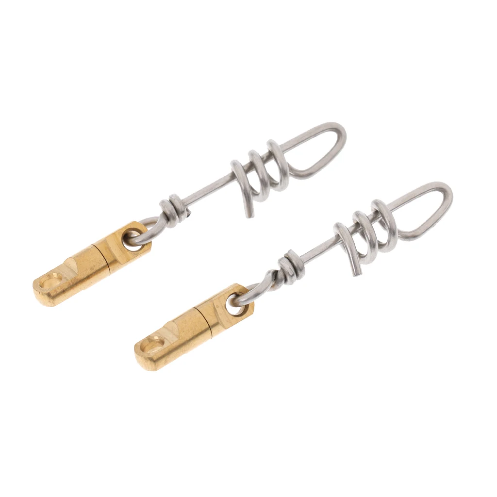 

2pcs Corkscrew Pigtail Snap With Heavy Swivel Quick Rig Link Swirl Connector