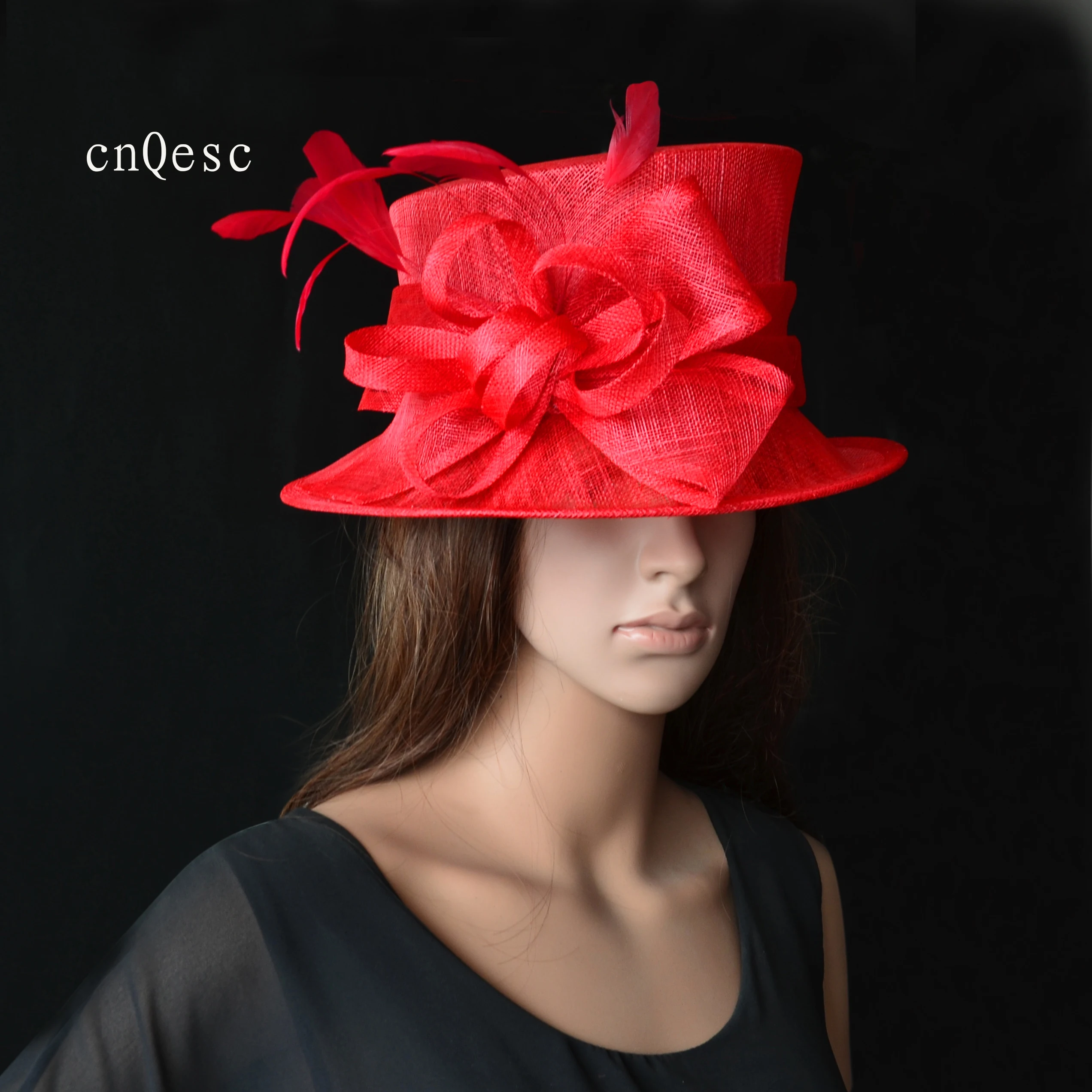 Королевский синий/белый небольшой поля Sinamay шляпа для свадьбы церкви.|hat yarn|hat brimhat