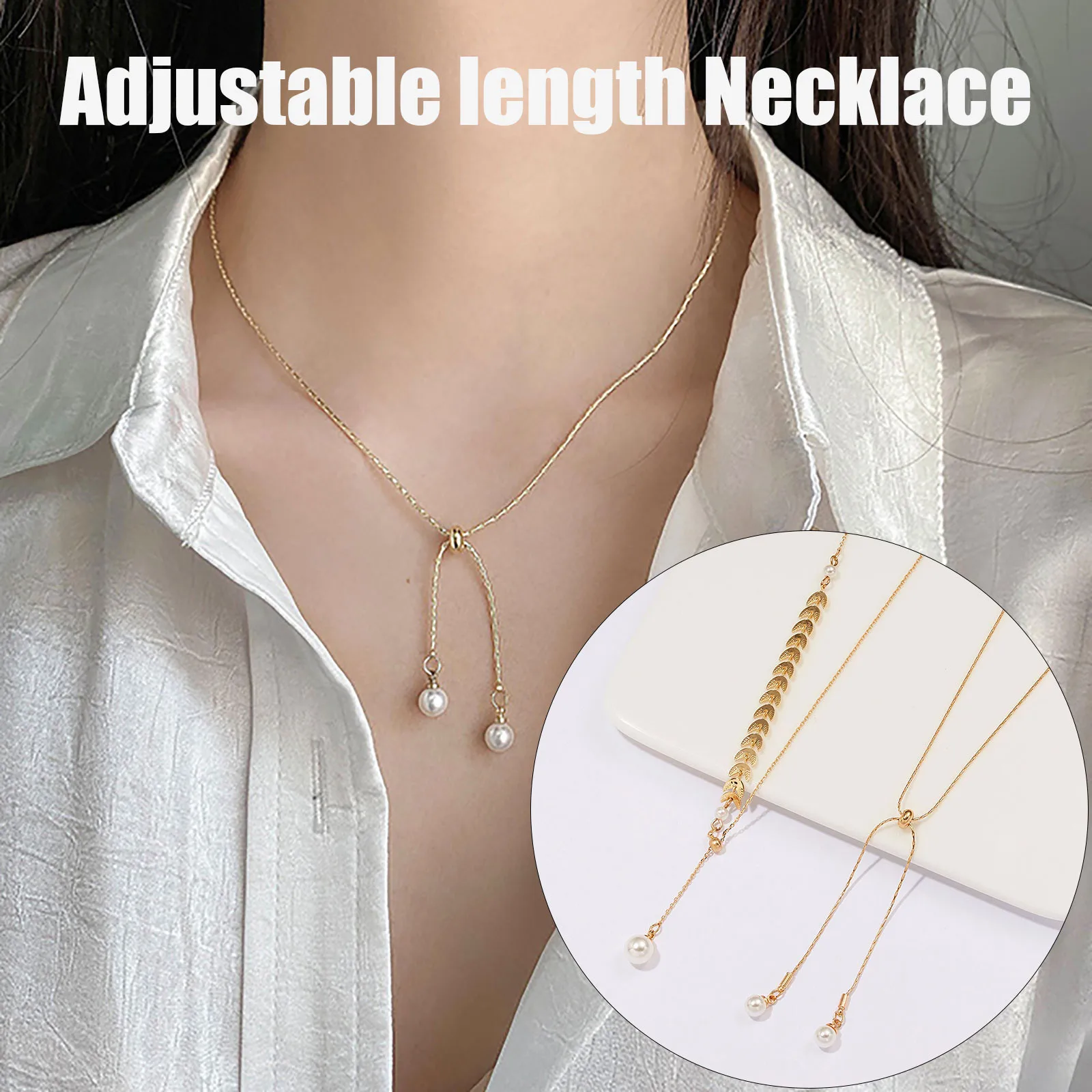 Оригинальное регулируемое ожерелье двух цветов подходит для женской сборки