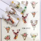 1 шт. зимние снежинки Лось цветок 3D наклейки для дизайна ногтей накладные наклейки Рождественский стиль Санта-Клаус Маникюр DIY