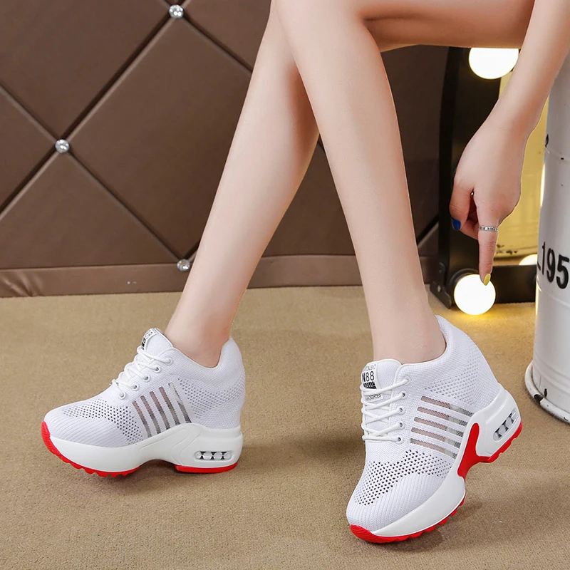 Rimocy/Новинка женские кроссовки на танкетке женская летняя дышащая обувь из