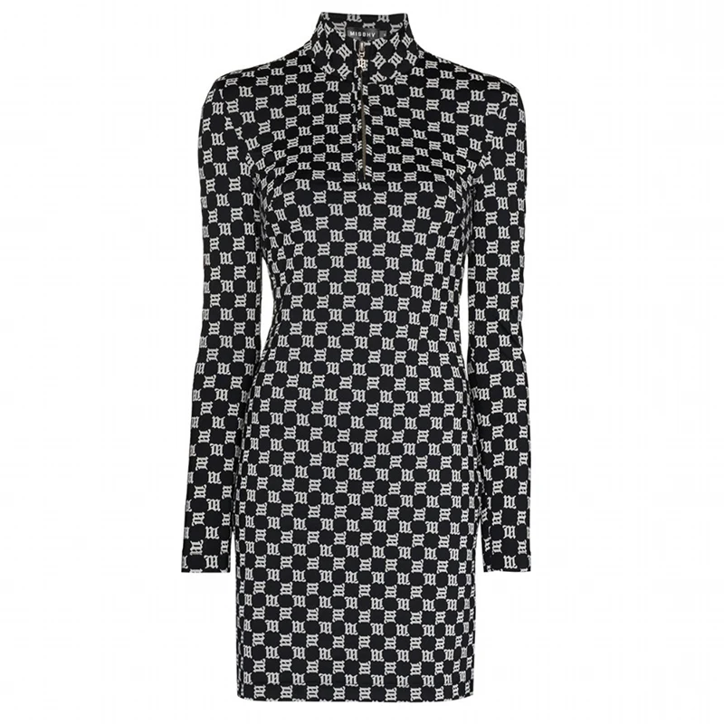 

Women Print Reflective Dress Long Sleeve Sexy Slim Mini Fashion Dresses Above knee Summer Autumn Bodycon Streetwear Clothing