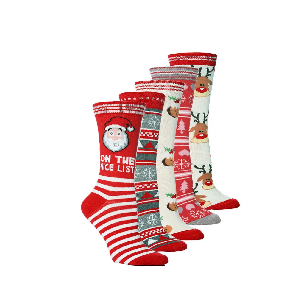 5 пар рождественских носков винтажные зимние мягкие шерстяные стильные носки