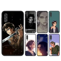 attack on titan eren jaeger silicone cover for samsung a90 a80 a70s a50s a40s a30s a20e a20s a10s a10e black phone case