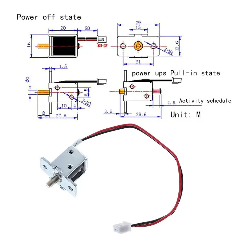 

DC 12V 0.5A Mini Electric Magnetic Cabinet Bolt Push-Pull Lock Release Assembly Solenoid Access Control