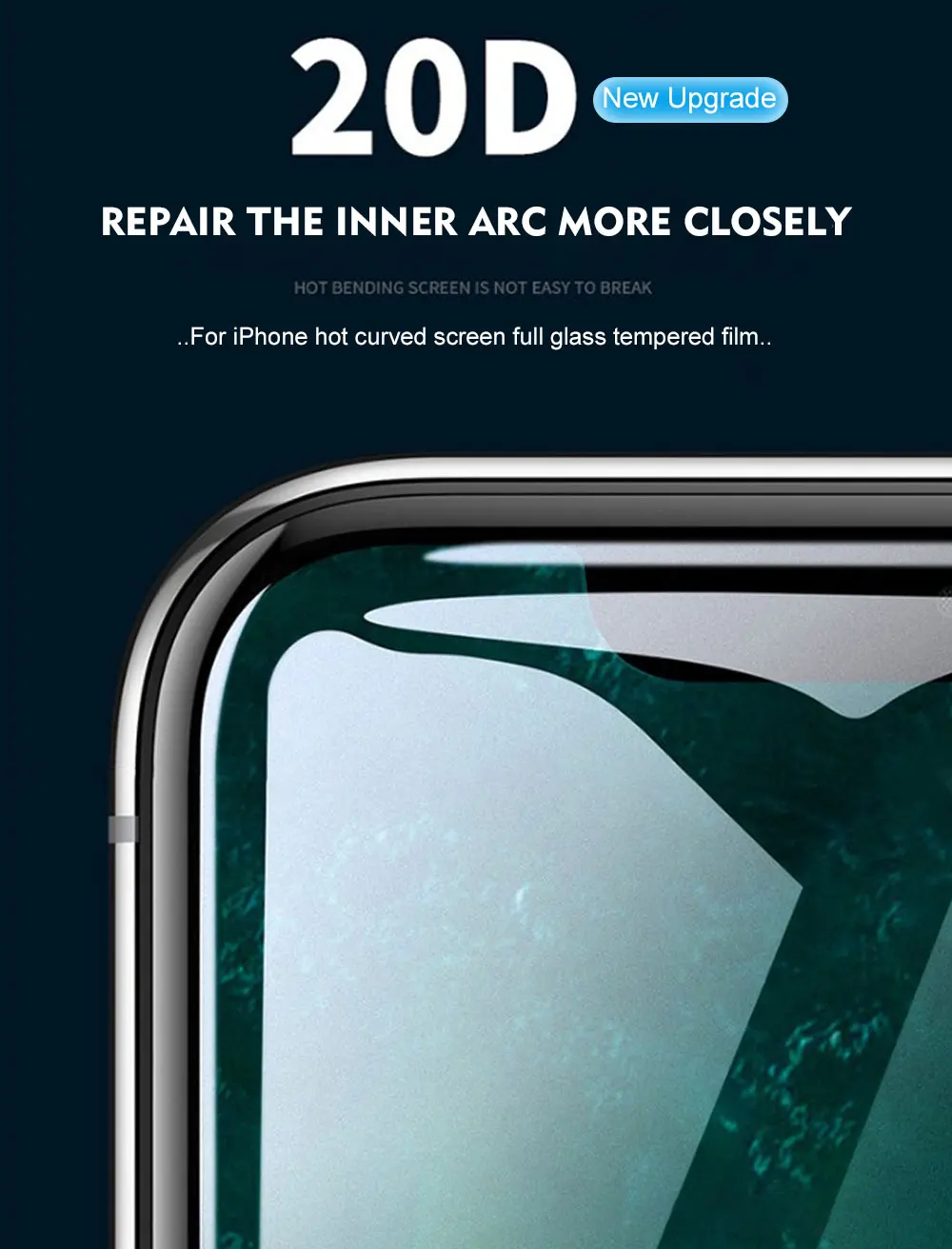 Ascromy 20D полное изогнутое закаленное стекло для iPhone 7 8 6 6S Plus закаленное защитное стекло для iPhone XS Max X XR стеклянная пленка