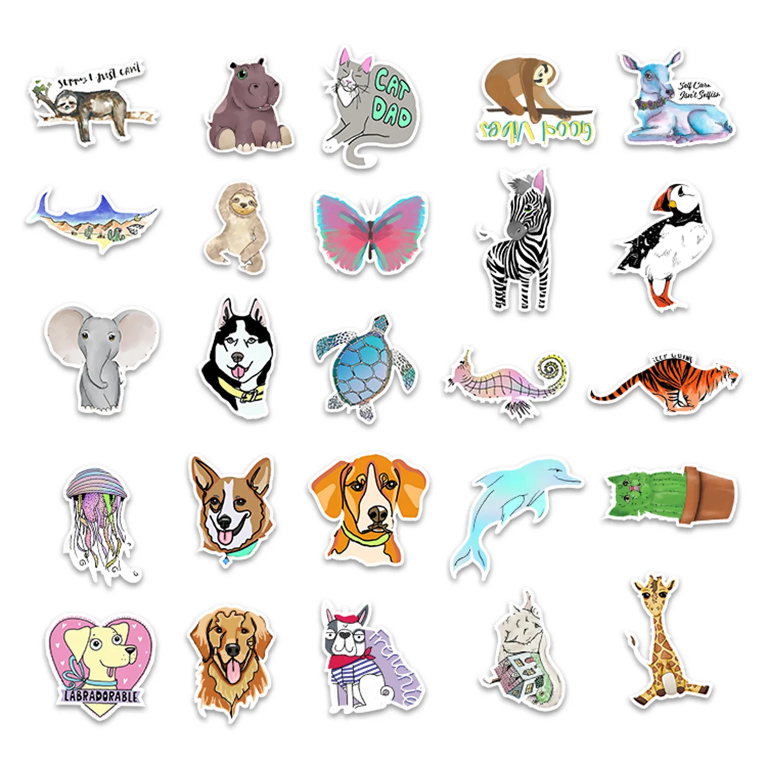 Pegatina para ordenador port&aacute;til para ni&ntilde;os, 50 Uds., dibujos animados de animales, perro, Pvc, grafiti, juguete, calcoman&iacute;as, equipaje, escritorio mezclado, muebles de motocicleta-3