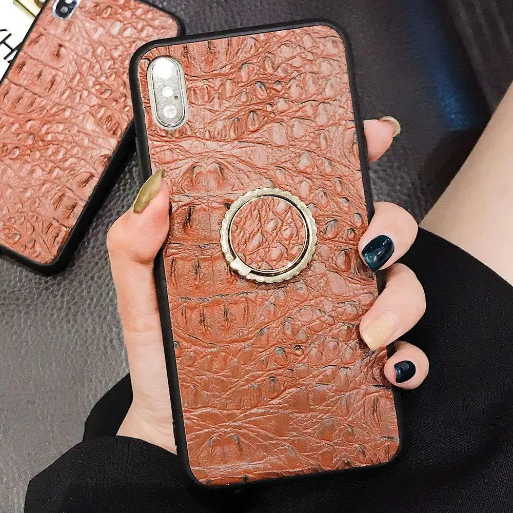 KISSCASE чехол для телефона из крокодиловой кожи samsung S8 S9 S10 A80 A90 с кольцом Fundas Plus TPU + PC