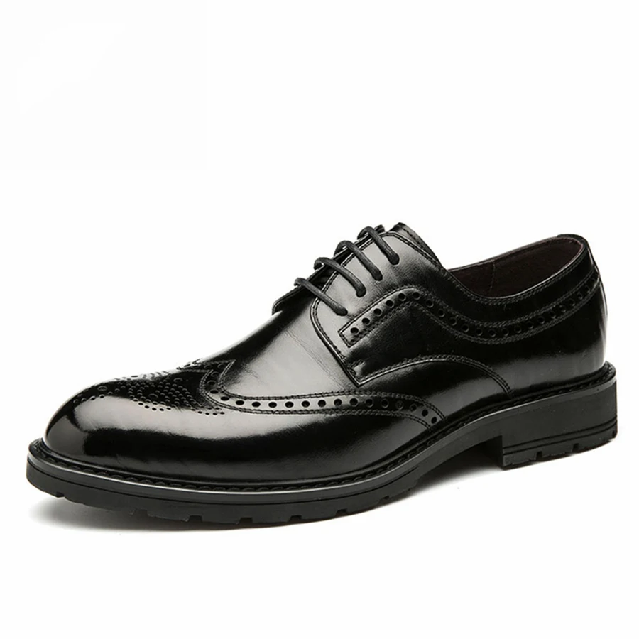 

Mens formal shoes Genuine leather oxford shoes for men dressing wedding men's brogues office shoes lace up male men shoes