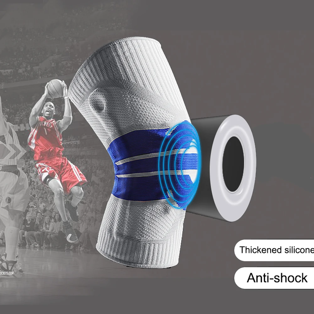 

1 Pcs Knee Support Knee Pad Kneepads Protector Silicone Spring Knee Pad Basketball Running Compression Joelheira