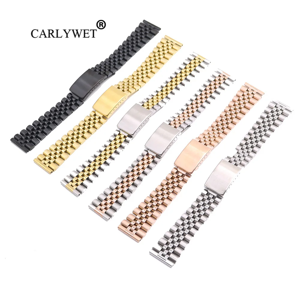 

CARLYWET 18 19 20 22mm Replacement 316L Straight End link Wrist Watch Band Strap Bracelet For Rolex Omega Tudor Seiko Breitling