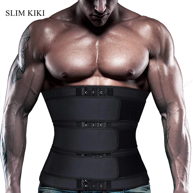 

Neoprene Workout Waist Trainer Corset Cincher for Men Sweat Sauna Trimmer Belly with 3 Adjustable Belts Fitness Slim Shapewear
