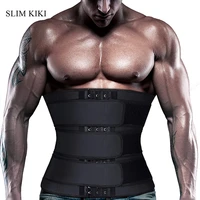 neoprene workout waist trainer corset cincher for men sweat sauna trimmer belly with 3 adjustable belts fitness slim shapewear