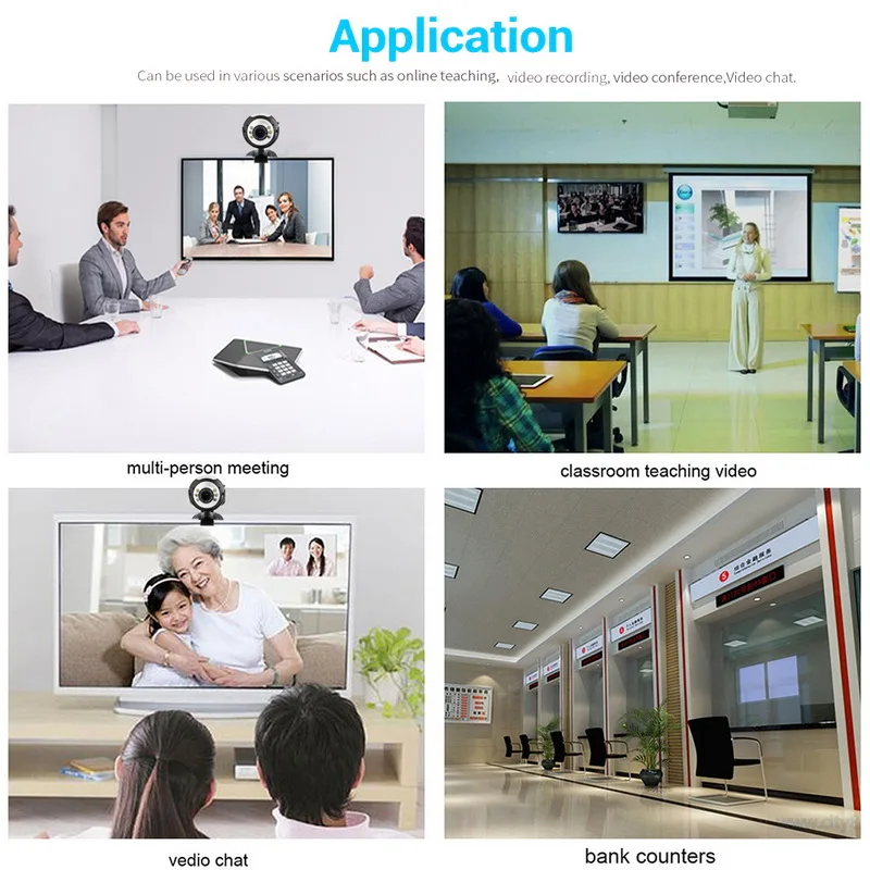Черная камера с разрешением 480P шесть ламп Microsoft подключена к видео HD веб