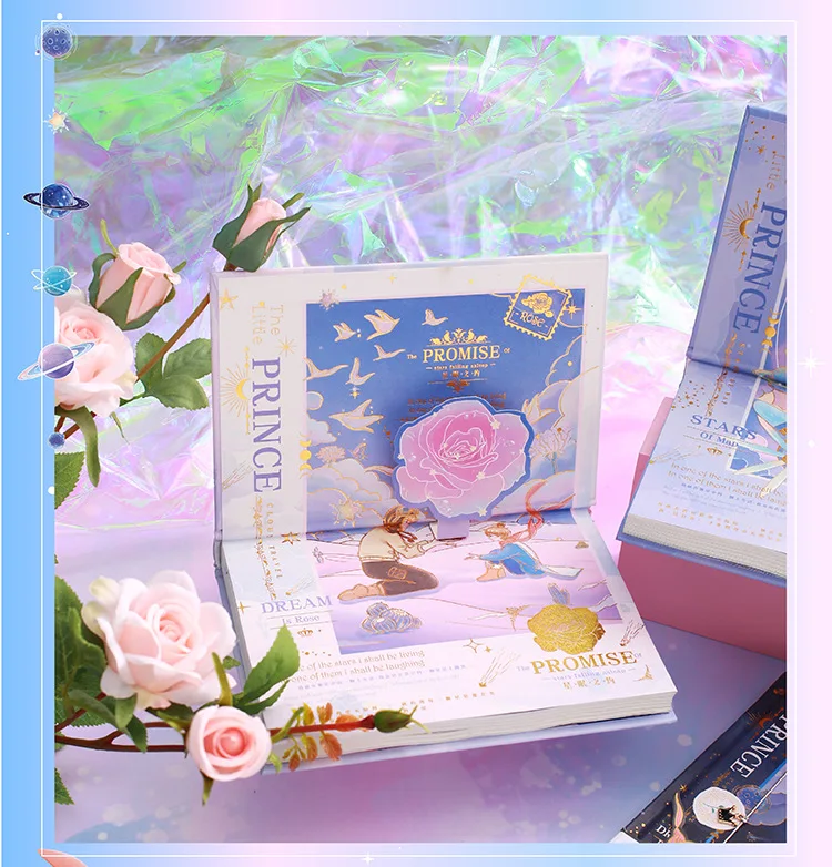 

Cool Little Prince Advanture Theme Hardcover Notebook 13*18cm Delicate Floral Colorful Pages 196P Free Shipping Birthday Gift