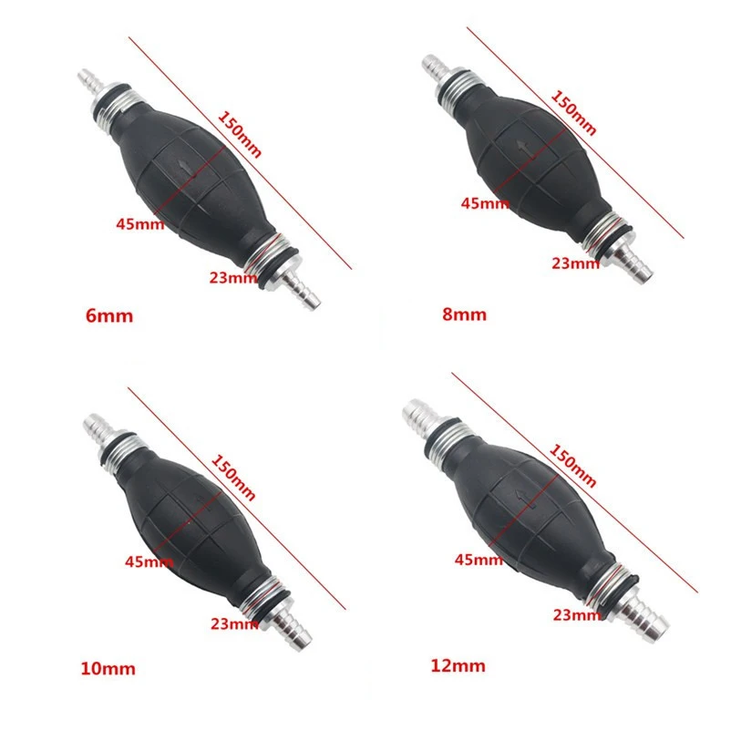 

1PCS 4 Sizes Line Pump Primer Bulb Hand Primer Gas Petrol Pumps Rubber And Aluminum Hand Fuel Pump Apply to All Fuels Wholesale