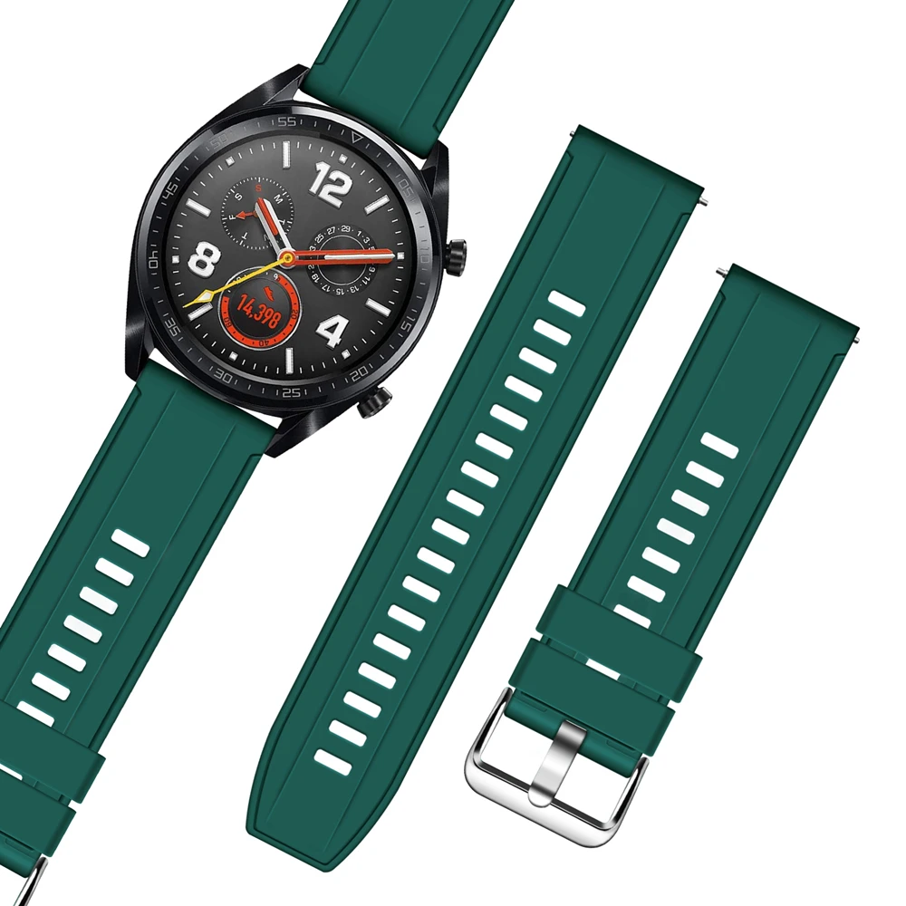 Ремешок силиконовый для Huawei Watch GT2 Band 22 мм мягкий браслет смарт часов Samsung Galaxy 46