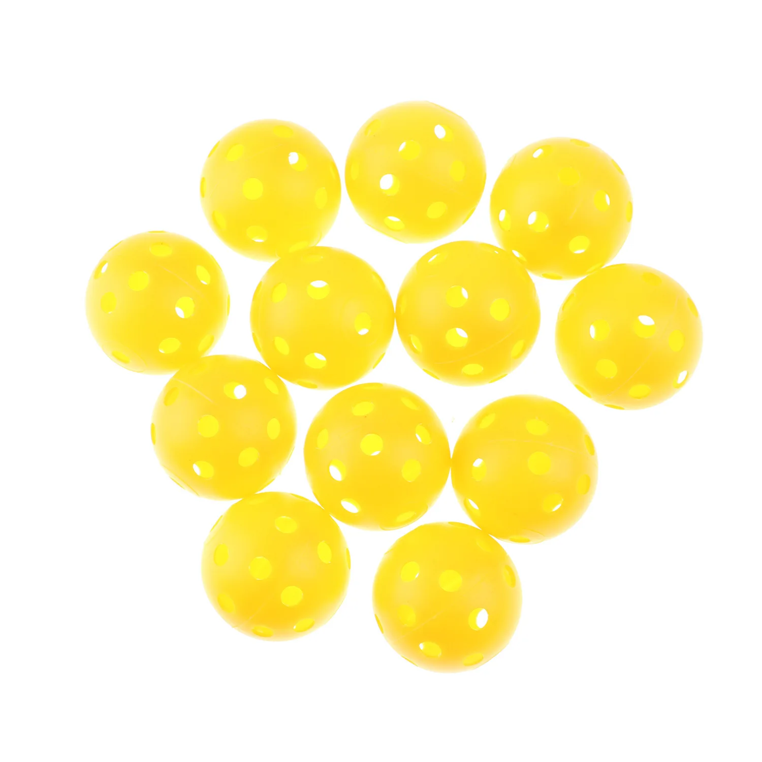 

20PCS 42mm Practice Golf Ball Pickleball Hollow Plastic Training Balls With Hole Airflow For Swing Practice Indoor Outdoor Sport