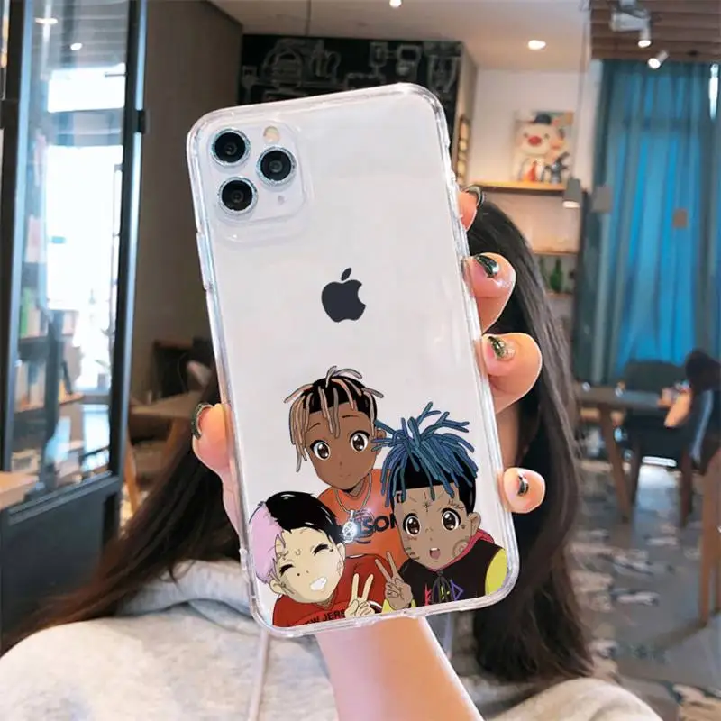 

Fashion Juice Wrld Popular hip-hop singer Phone Case Transparent for iPhone 6 7 8 11 12 s mini pro X XS XR MAX Plus se shell