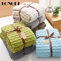tongdi japanese raschel throw blanket plaid soft warm knitting eco friendly luxury decor for cover sofa bed bedspread winter