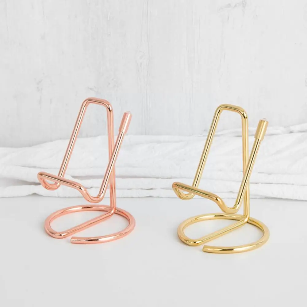 

Mobile Phone Tablet Holder, New Metal Lazy Wrought Mobile Base Plating Simple Phone Iron Ornaments Holder F8D5