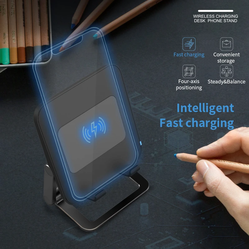 

Vogek 15W Wireless Charger Desktop Stand Charger for iPhone 12 Huawei Xiaomi Tablet Fast Charging 3.0 Phone Charger Stand