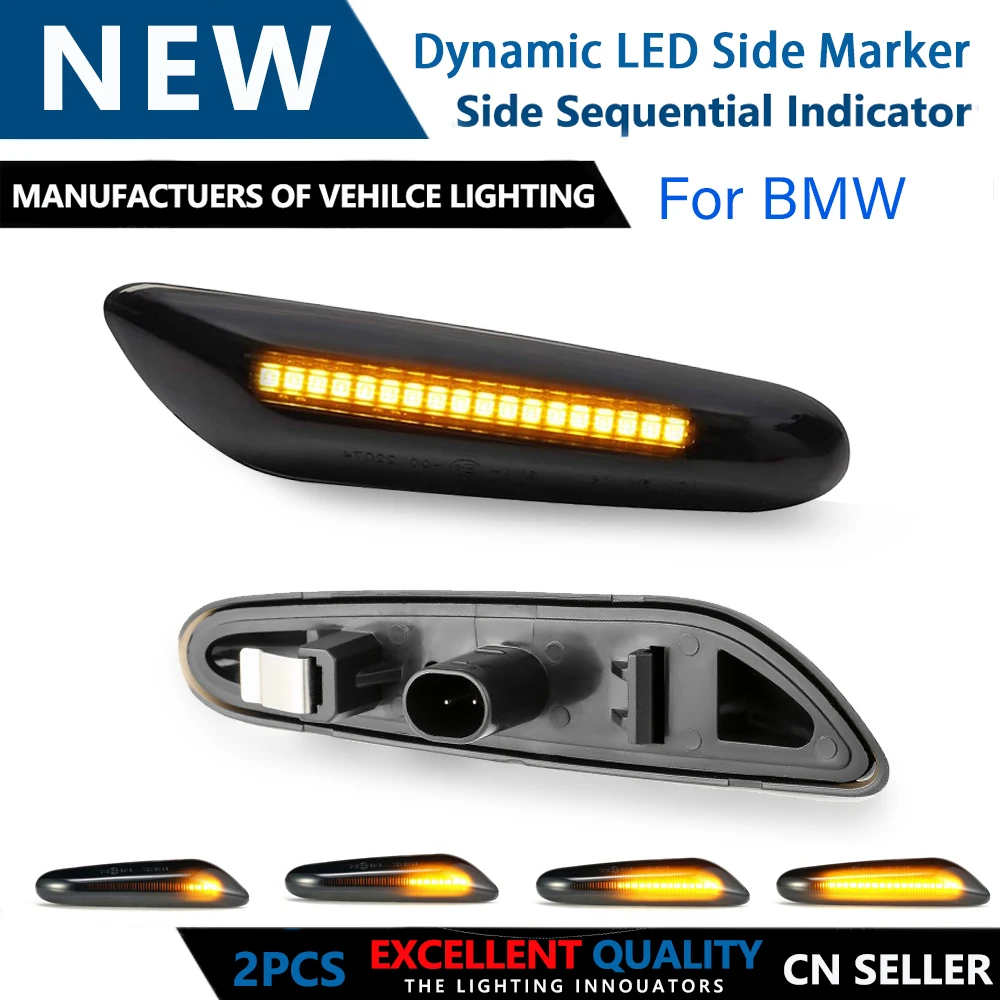 

LED Dynamic Side Marker Light Turn signal indicator repeater Lamp for BMW X1 E84 E90 E91 E92 X3 E83 E53 E60 E61 E81 E82 E87 E88