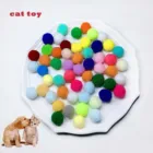 10 шт.лот интерактивные игрушки для кошек из полиэстера, эластичный меховой шар, экологически чистый и тихий игрушечный мяч для кошек, цветной плюшевый мяч для домашних животных