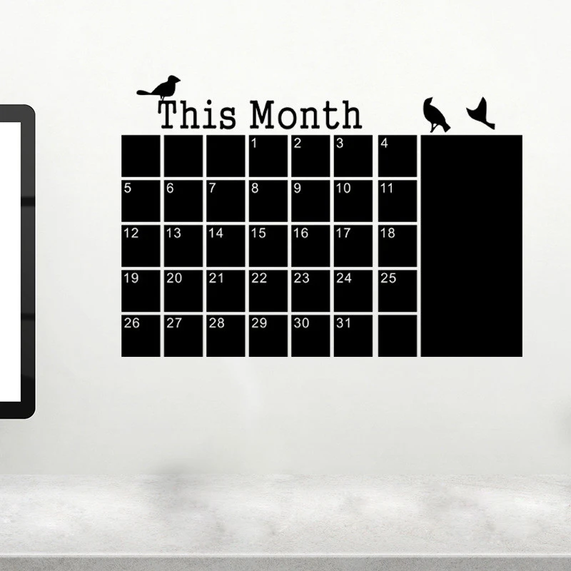 Diy ежемесячные наклейки на стену с доской календарь Виниловая наклейка съемные
