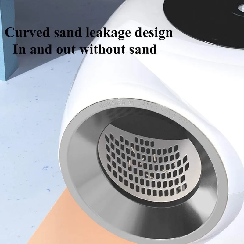 

Round Large Cat Toilet With Pet Plastic Scoop, Record Player Appearance Fully Box, Litter Enclosed Large Cat Space