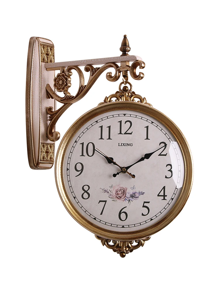 Двухсторонние декорация настенные часы большие декоративные креативные в