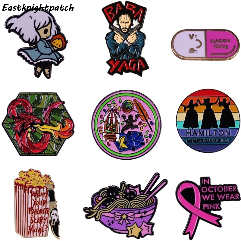 

E3246 Cartoon Brooch Metal badge Women and Men Enamel Pins Clothes Brooches Shirt Collar Pin Gifts