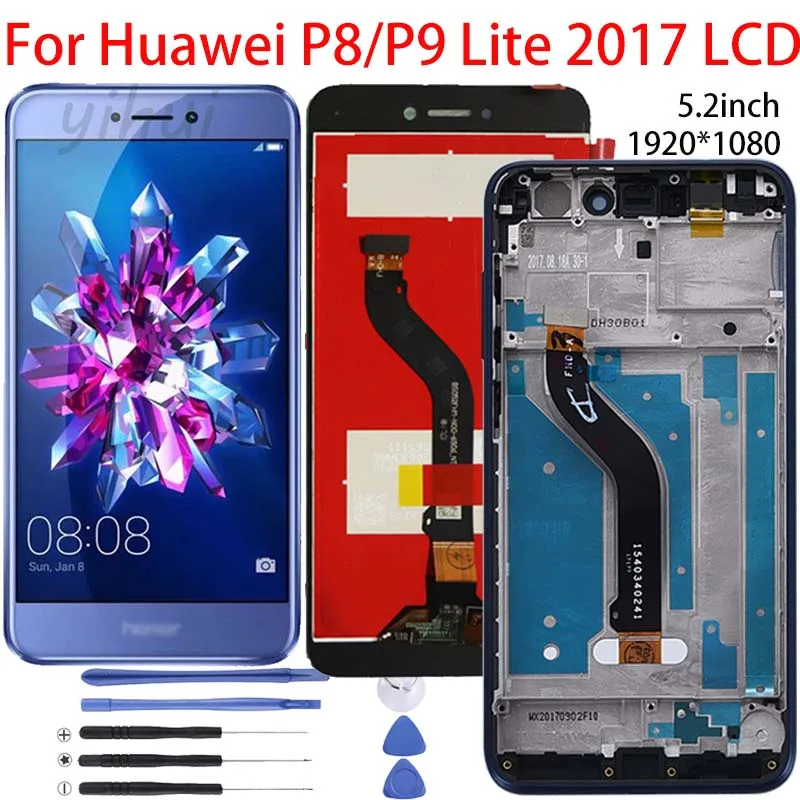 

100% Tested For Huawei P9 Lite 2017 LCD Display Touch Screen With Frame PRA LA1 LX1 LX2 LX3 P8 Lite 2017 LCD Screen With Frame