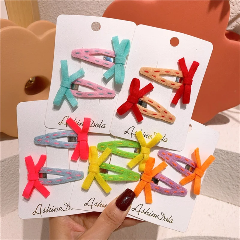 

Новинка 2021, заколка для волос с бантом для девочек, простой плюшевый ажурный зажим в форме капли воды, детский головной убор, заколка для вол...