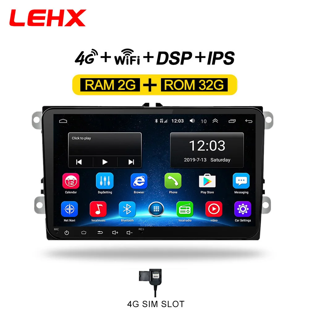 LE-VW-32G-4G Автомобиль Android 8,1 радио gps мультимедийный плеер для Volkswagen Skoda Octavia golf 5 6 touran passat B6 polo tiguan yeti Быстрый диаметр - Цвет: LE-VW-32G-4G