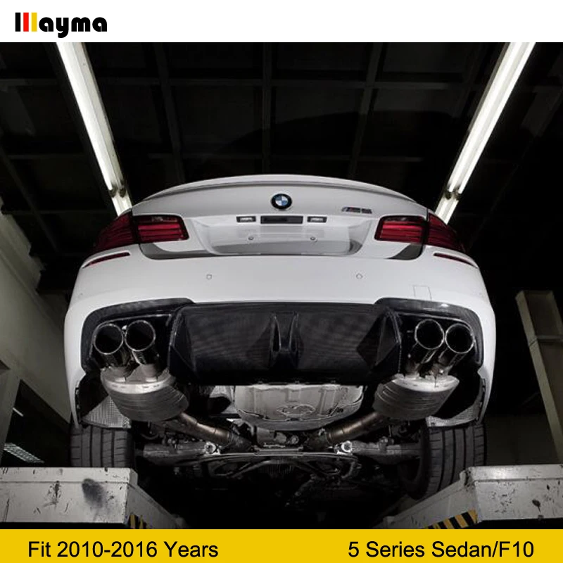 3D Стиль углеродного волокна задний бампер для губ Диффузор BMW 5 серии M5 2010 2016 год F10