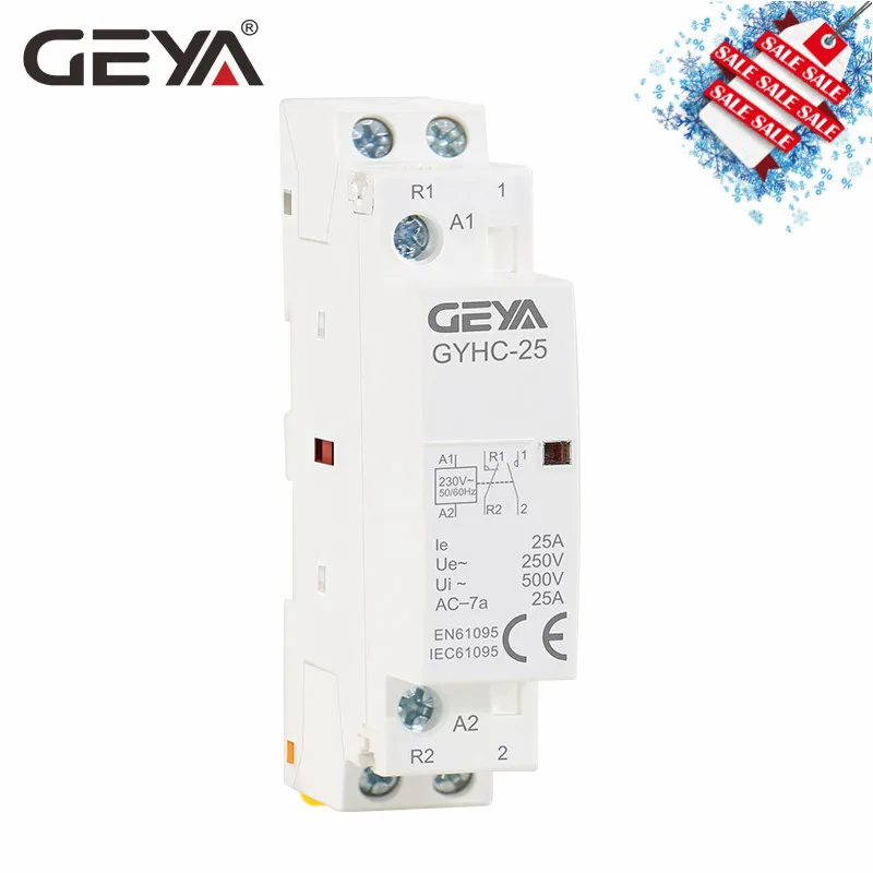 GEYA GYHC Американская классификация проводов 2р 25A 2NC 2NO 1NO1NC Din Rail Тип бытовой модульный контактор переменного тока 50/60Hz автоматической контактор переменного тока