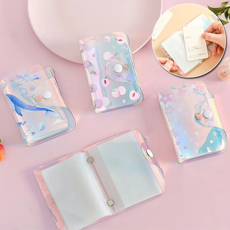 

Новый прозрачный функциональный чехол из ПВХ с 20 отделениями для карт, визитница, женская сумка для кредитных карт для девочек, кошелек с де...