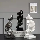 Фигурки из смолы в стиле ретро тишина-золото, оригинальные декоративные аксессуары для интерьера в скандинавском стиле, Декор для дома, гостиной, стола