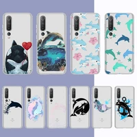 lvtlv sea animal cute dolphin phone case for redmi note 5 7 8 9 10 a k20 pro max lite for xiaomi 10pro 10t