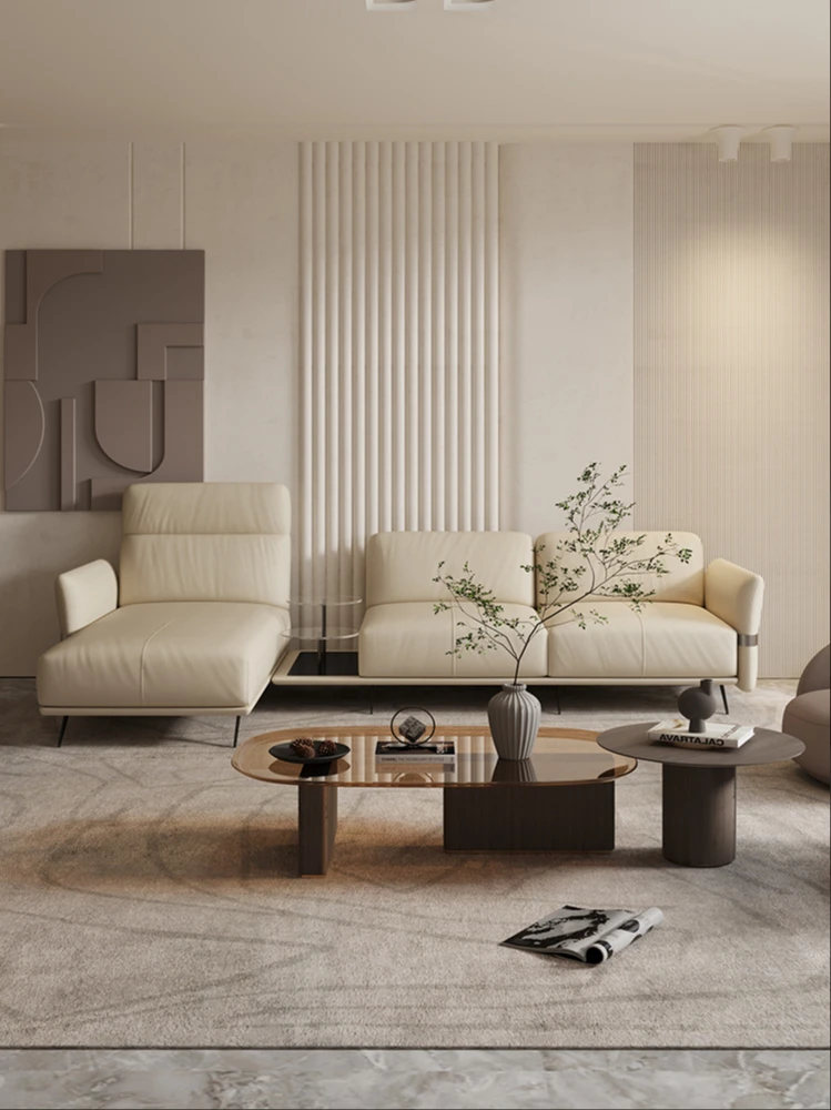 

Диван из воловьей кожи на всю голову для гостиной, новинка 2021, высококлассная Эксклюзивная дизайнерская квартира в стиле интернет-знаменит...